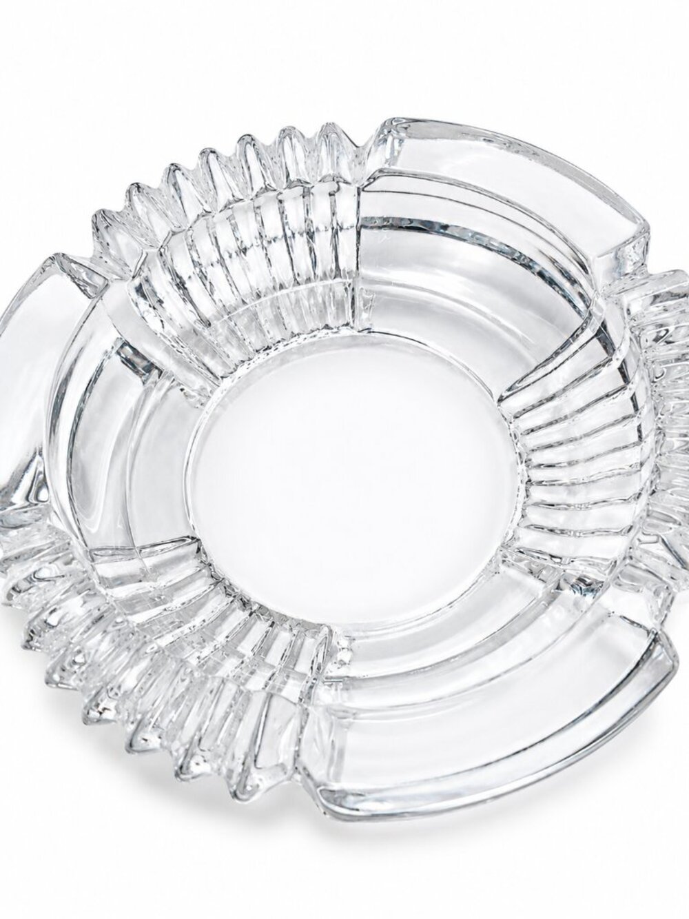 Glass Ashtray With Scalloped Edges